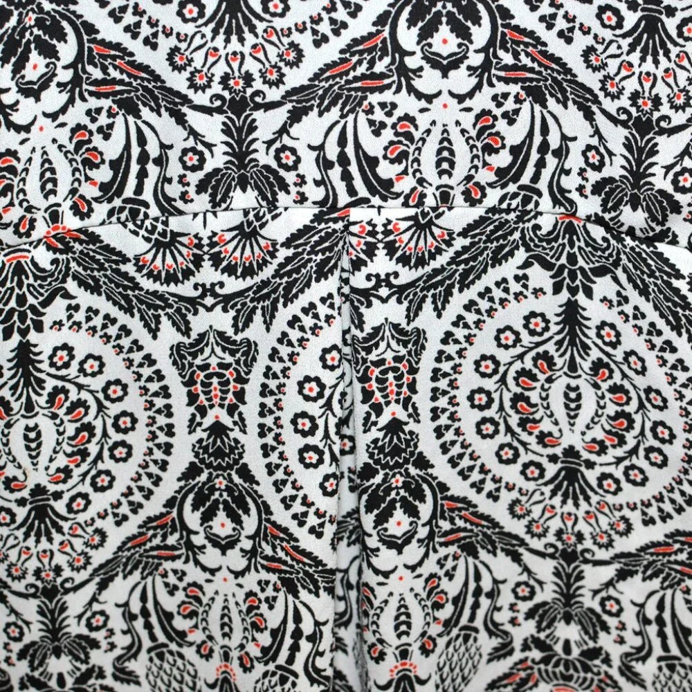 Plus Size Cato 18/20 Black, White & Red High-Low Blouse With Roll Tab Sleeves - Picture 3 of 11